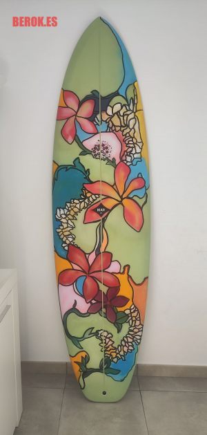 Graffiti Pintura Flores Tabla Surf Flores Spray 300x100000
